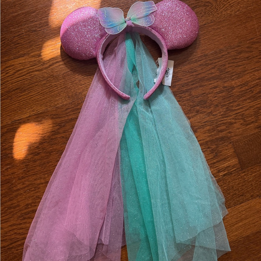 Disney Pink and Green Minnie Mouse Ears Headband